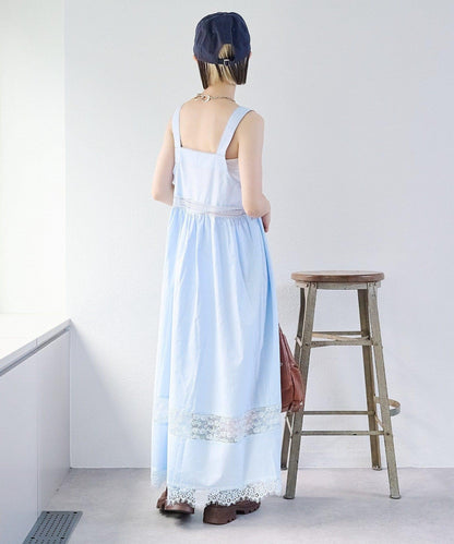 w closet 復古蕾絲長款連衣裙