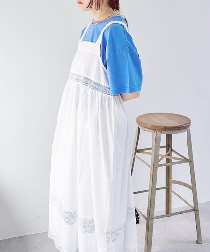 w closet 復古蕾絲長款連衣裙