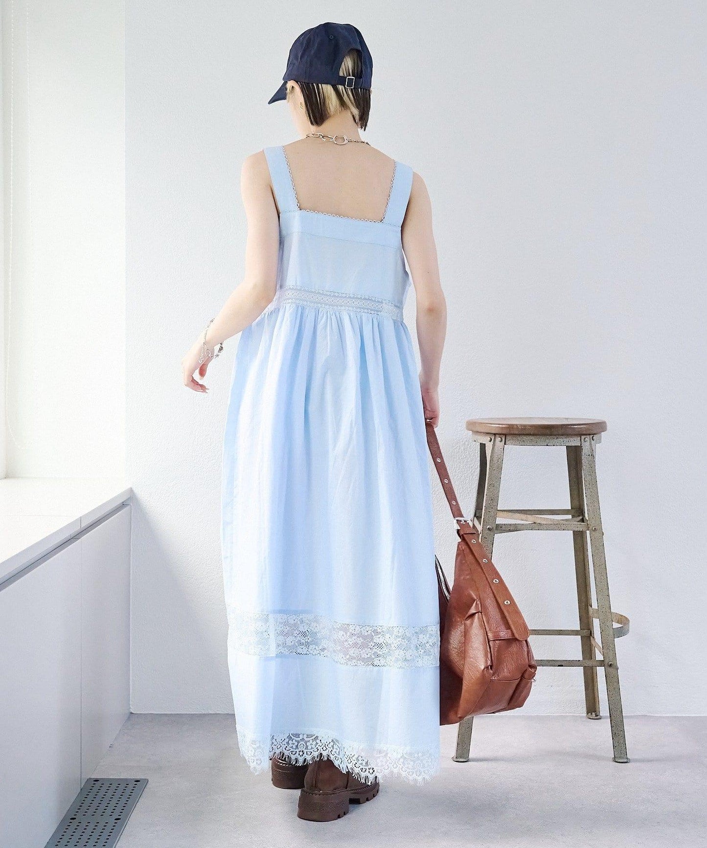 w closet 復古蕾絲長款連衣裙