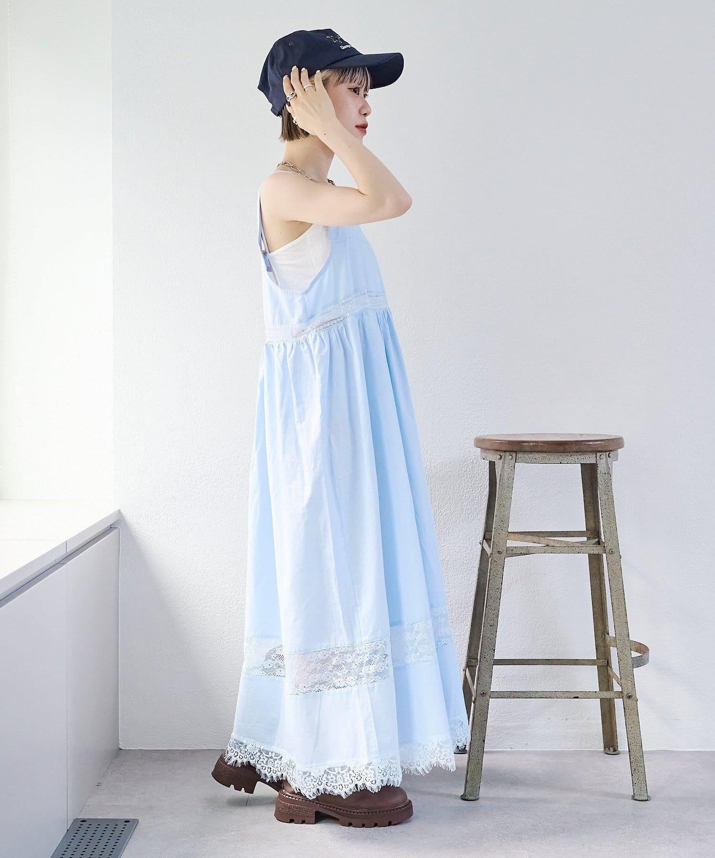 w closet 復古蕾絲長款連衣裙