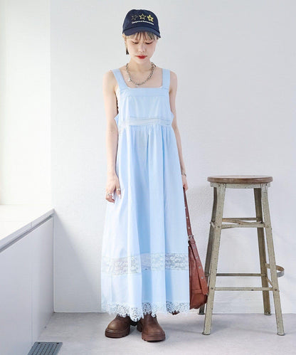 w closet 復古蕾絲長款連衣裙