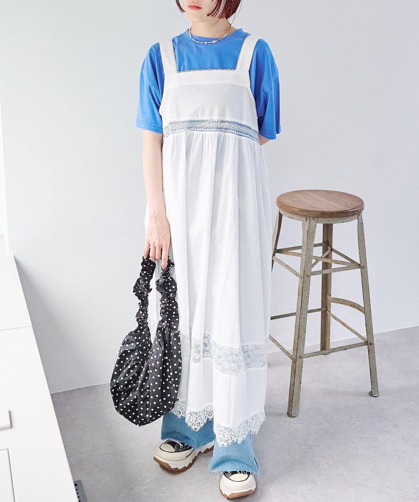 w closet 復古蕾絲長款連衣裙