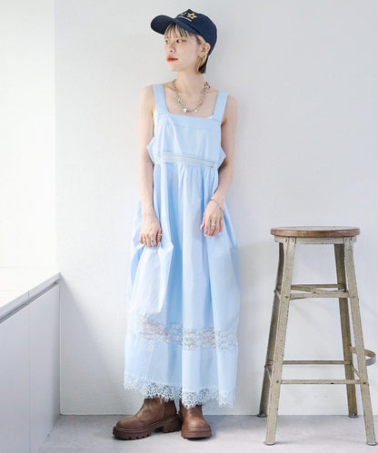 w closet 復古蕾絲長款連衣裙