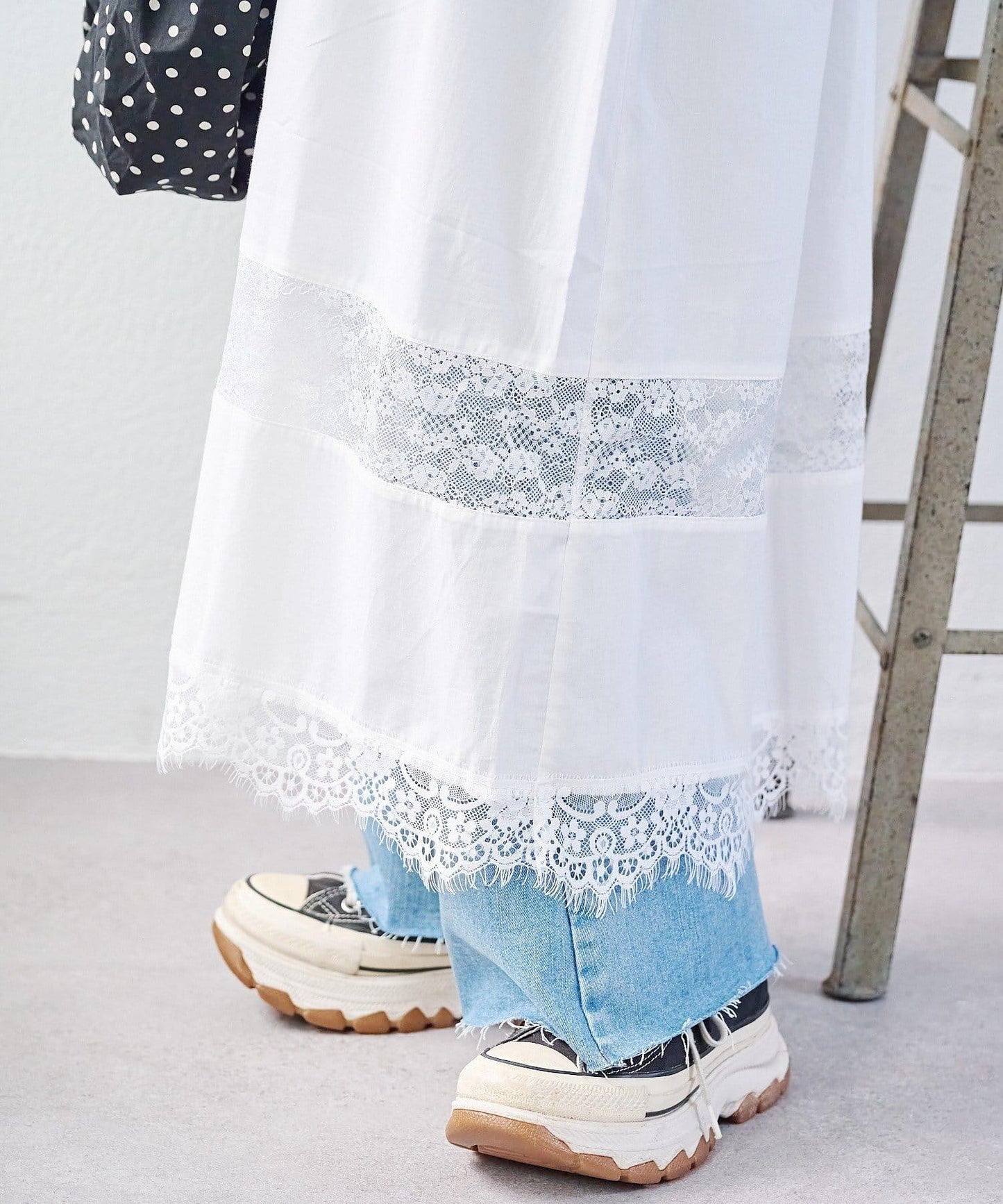 w closet 復古蕾絲長款連衣裙