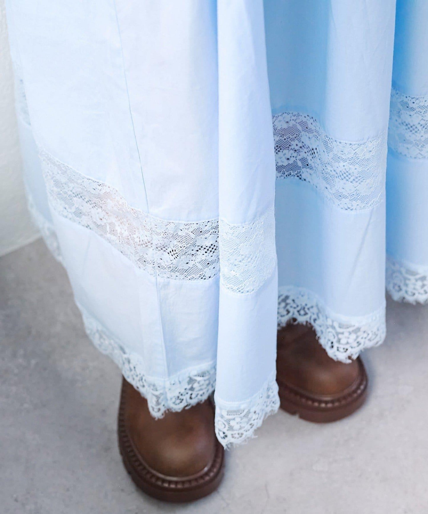 w closet 復古蕾絲長款連衣裙