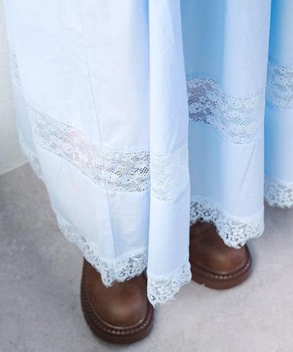 w closet 復古蕾絲長款連衣裙