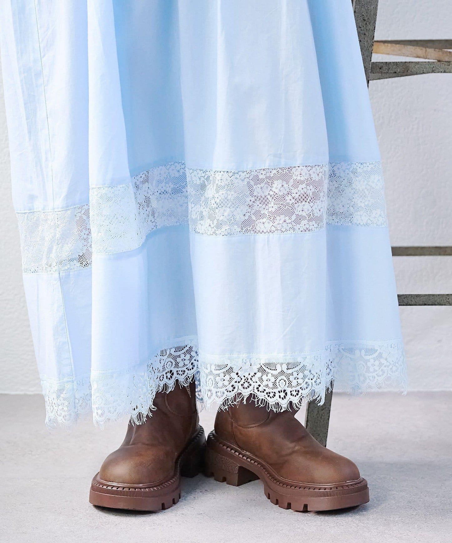 w closet 復古蕾絲長款連衣裙