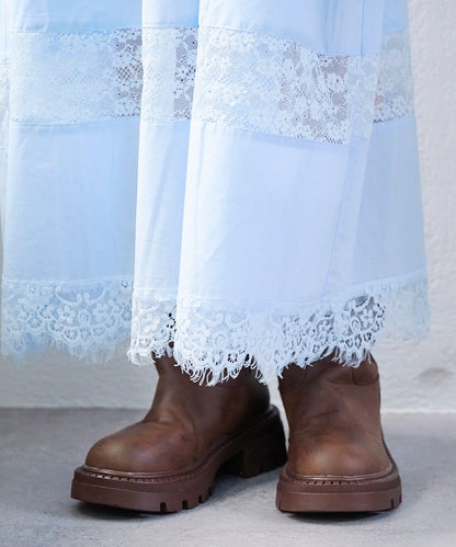 w closet 復古蕾絲長款連衣裙