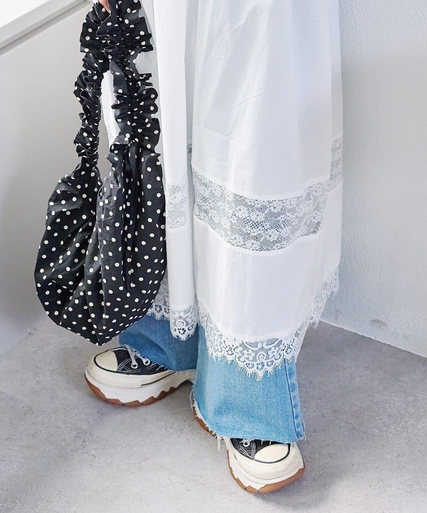 w closet 復古蕾絲長款連衣裙