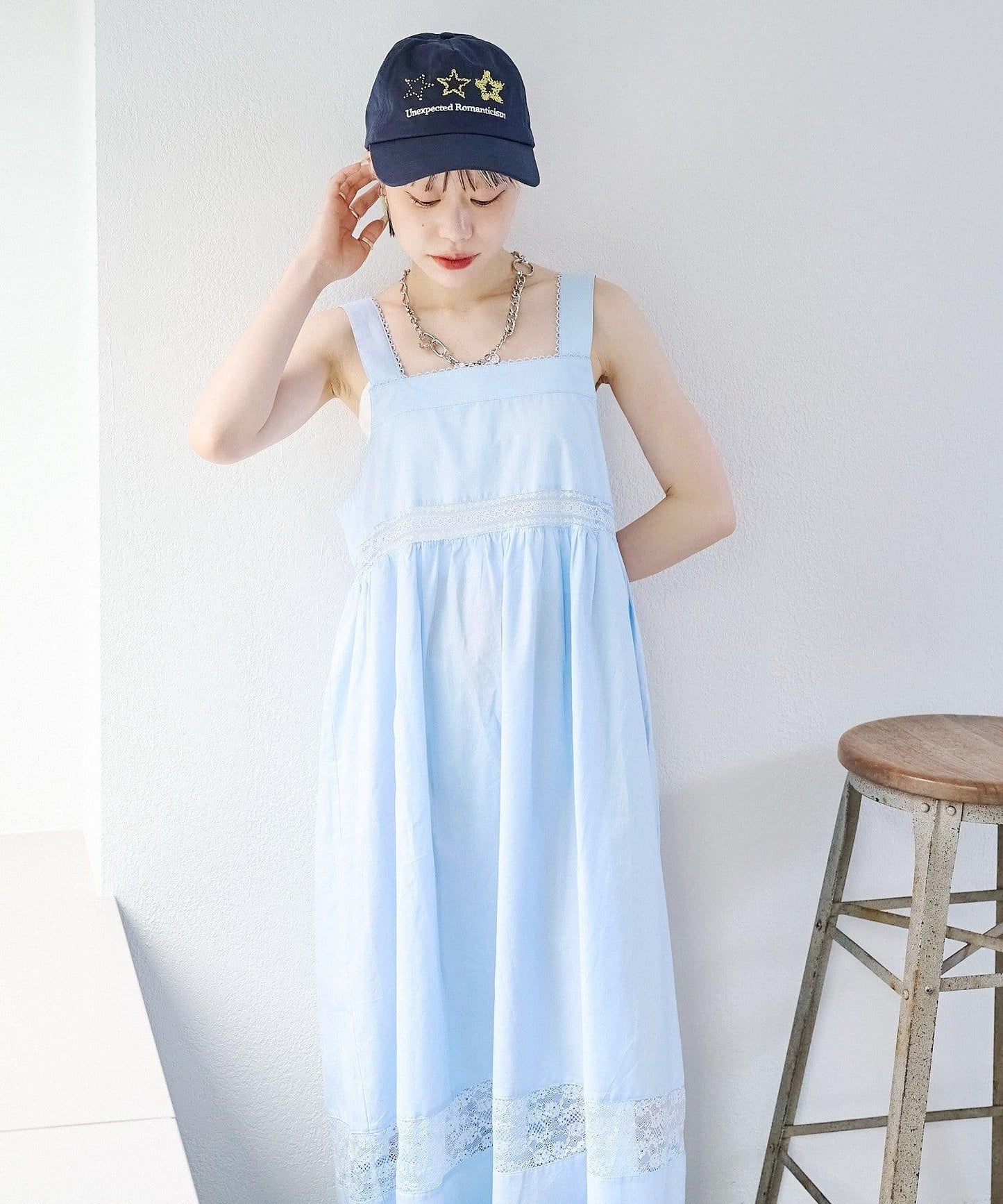 w closet 復古蕾絲長款連衣裙