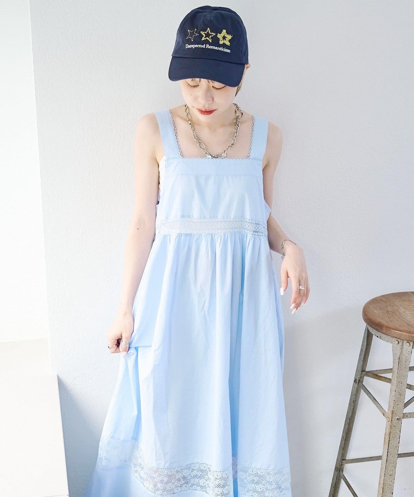 w closet 復古蕾絲長款連衣裙