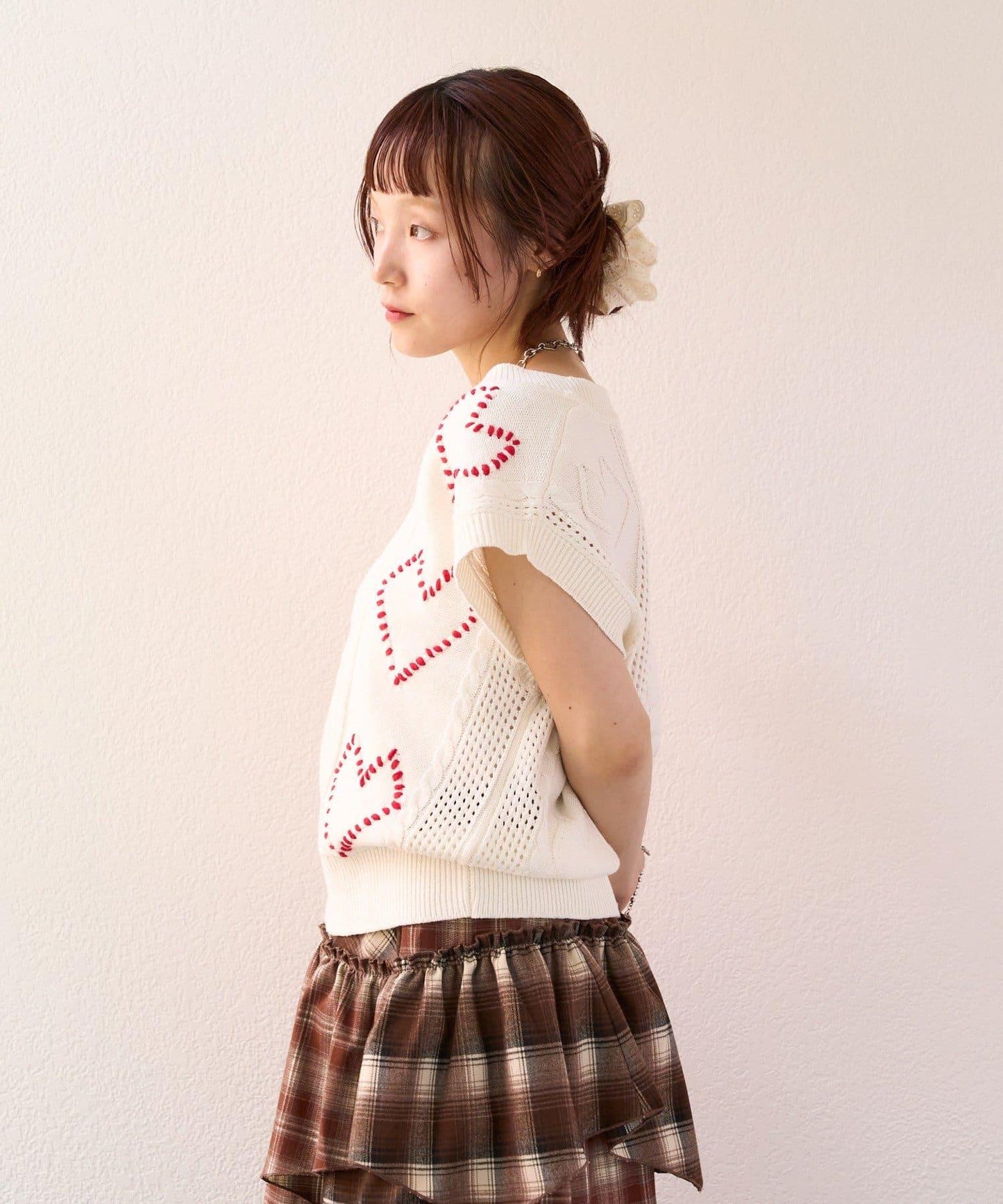 w closet 愛心刺繡 針織背心