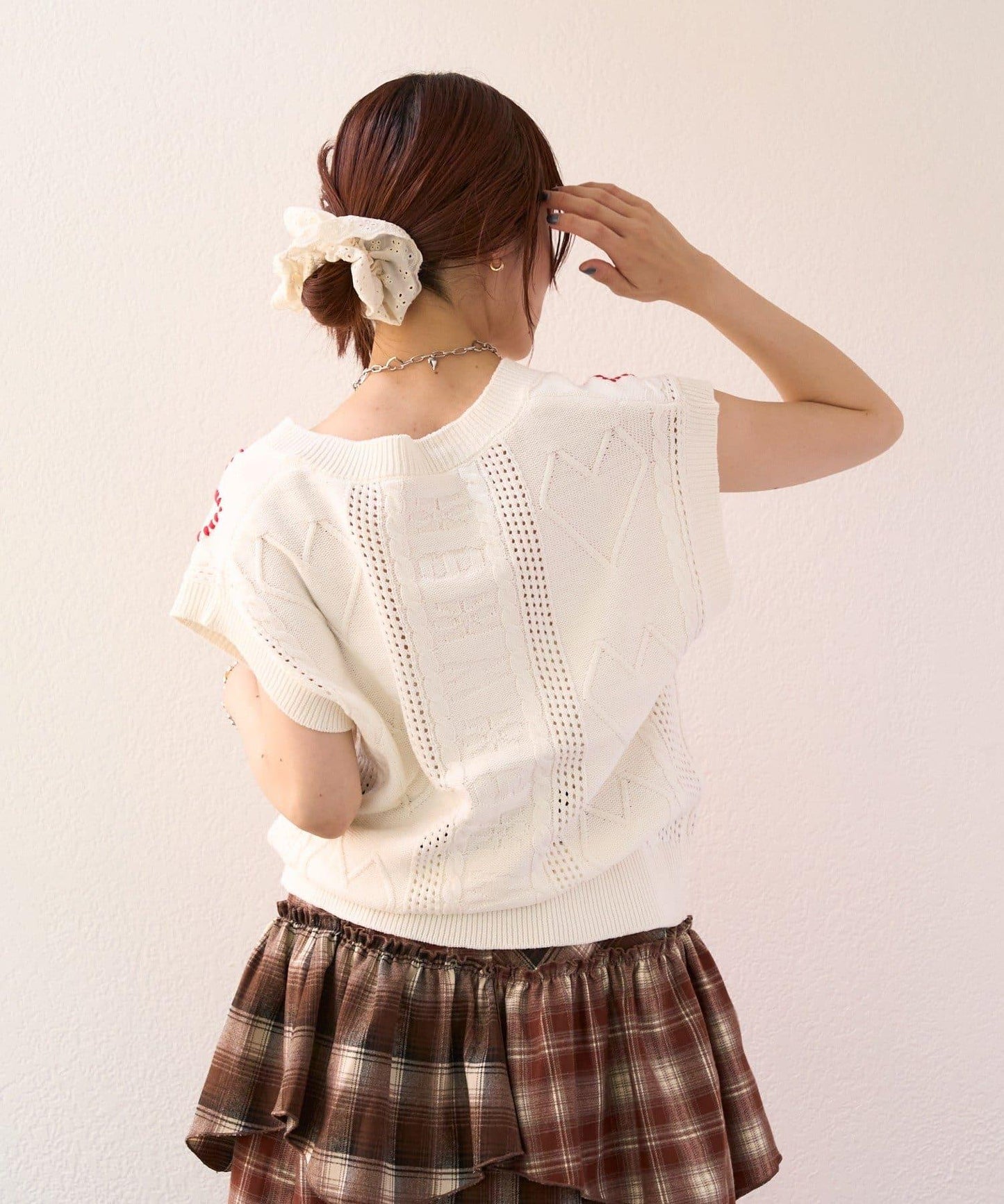 w closet 愛心刺繡 針織背心