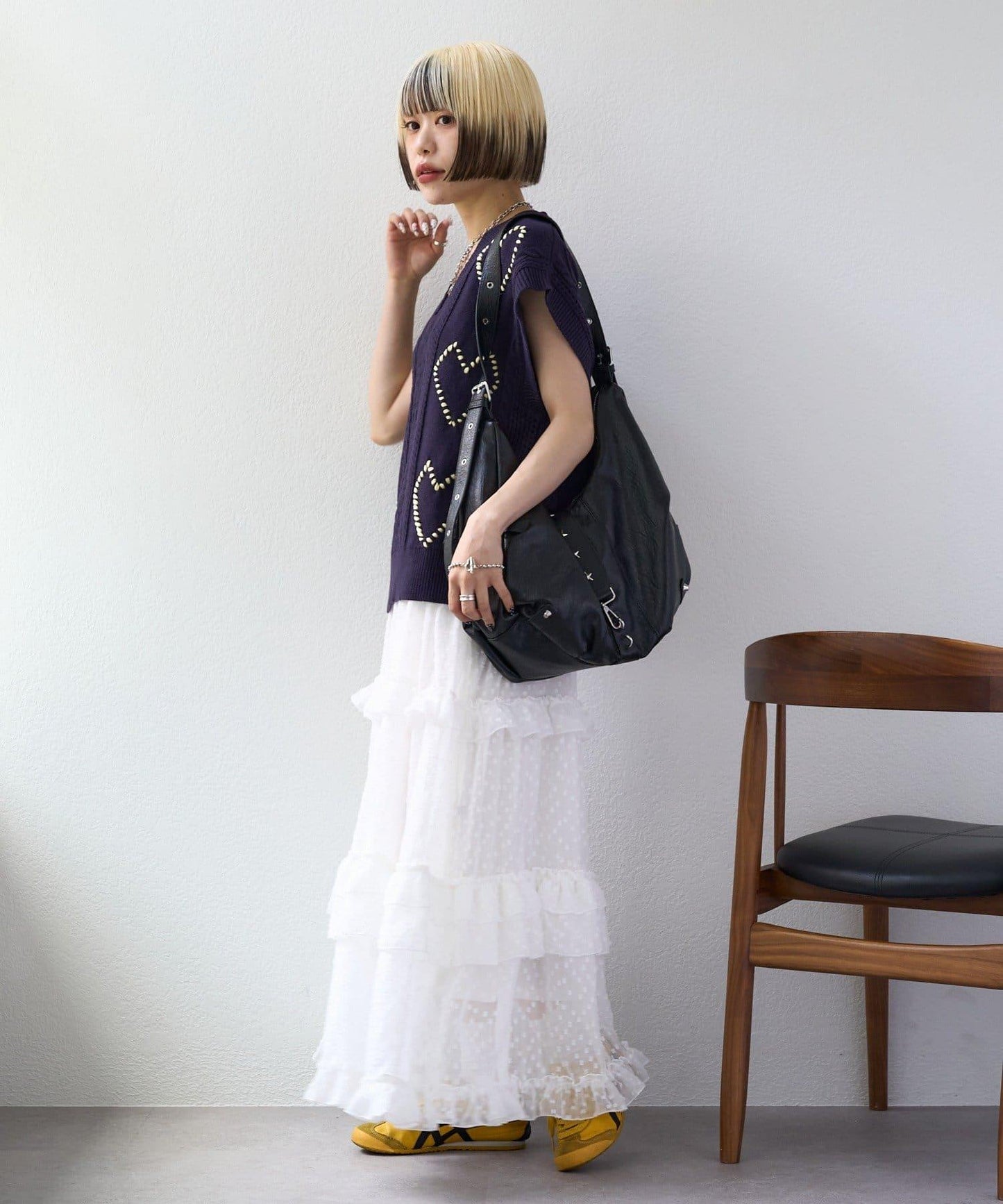 w closet 愛心刺繡 針織背心