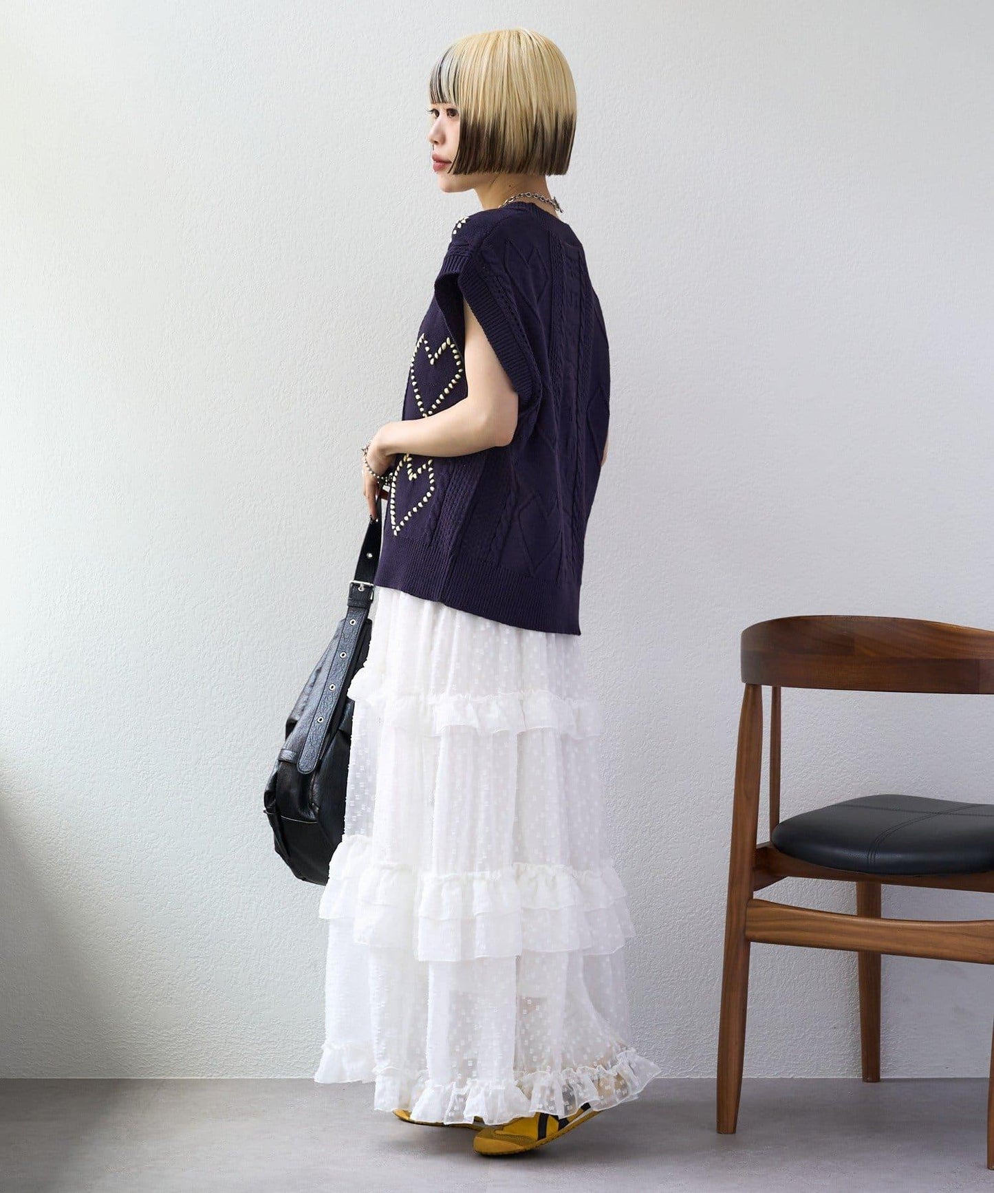 w closet 愛心刺繡 針織背心