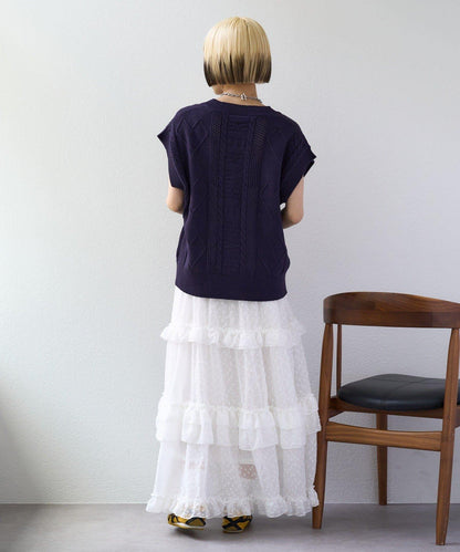 w closet 愛心刺繡 針織背心