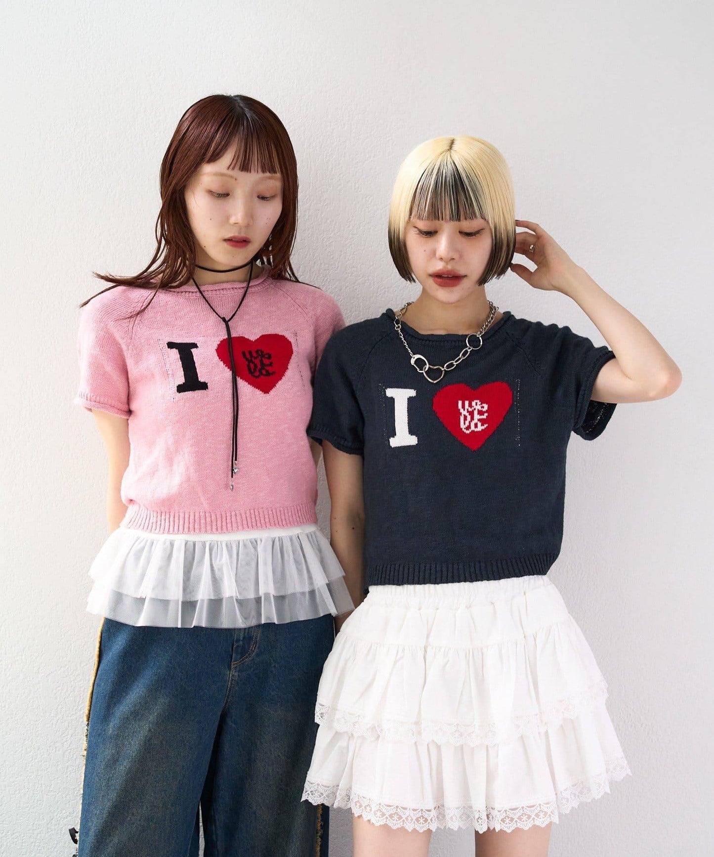 I LOVE 字母針織上衣
