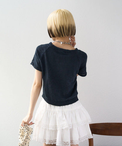 I LOVE 字母針織上衣