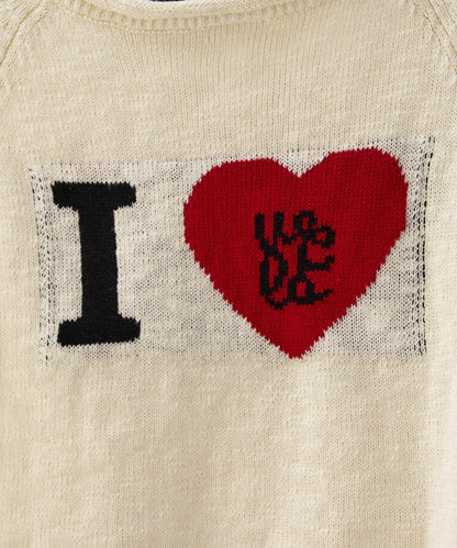 I LOVE 字母針織上衣