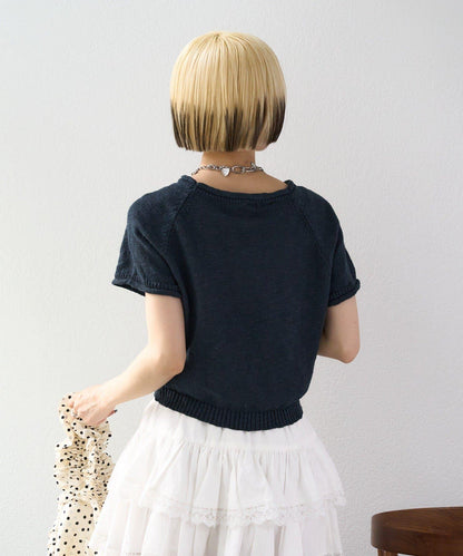 I LOVE 字母針織上衣