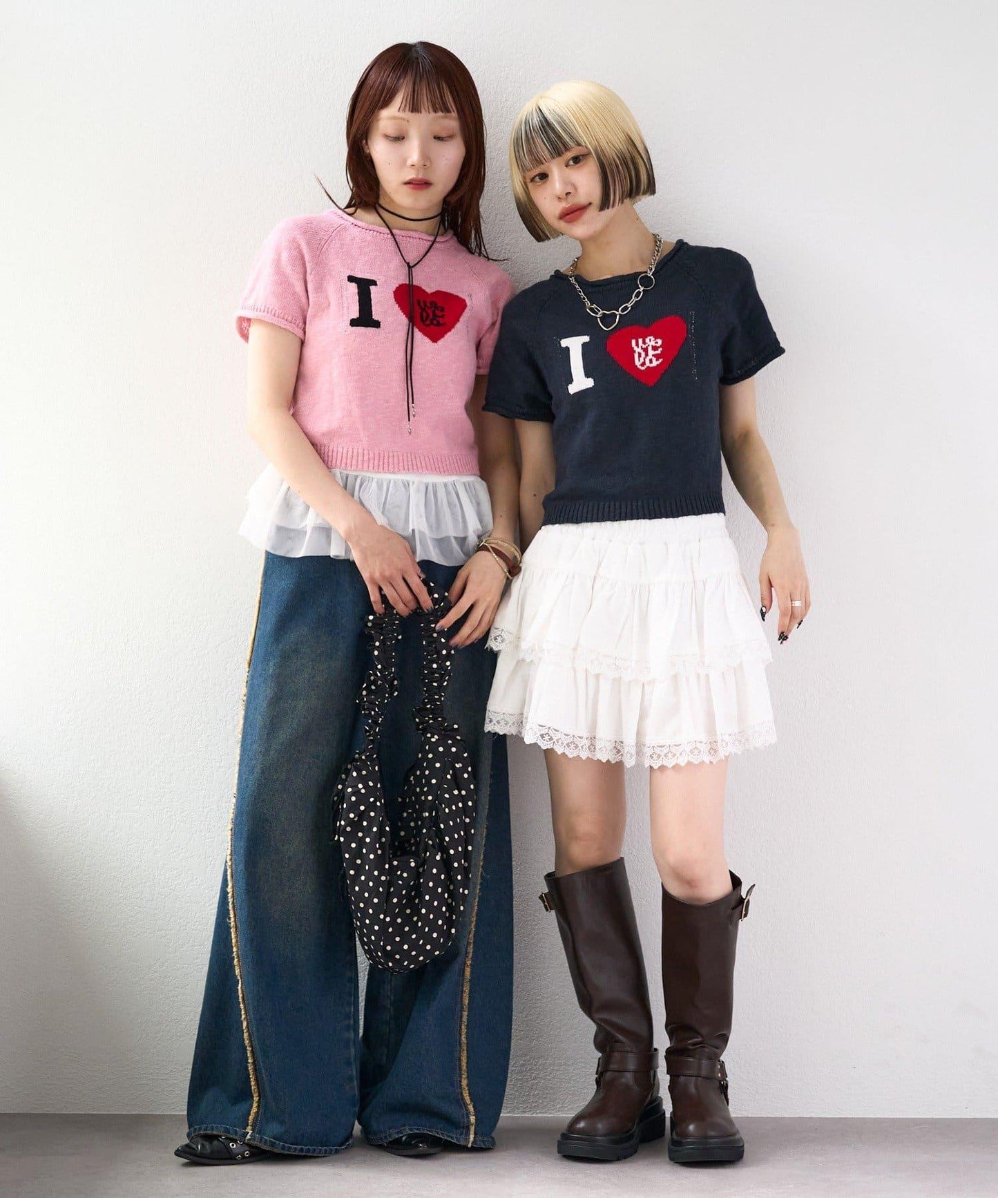 I LOVE 字母針織上衣