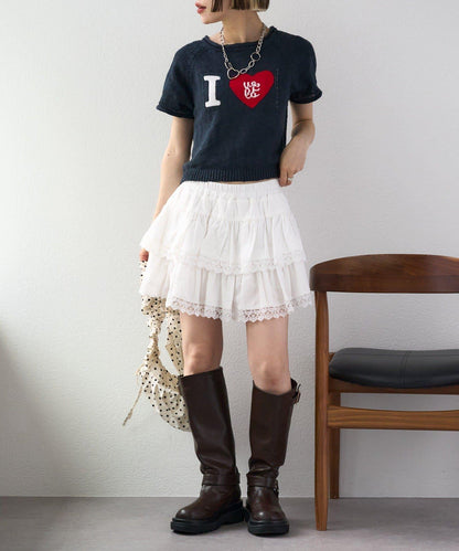 I LOVE 字母針織上衣