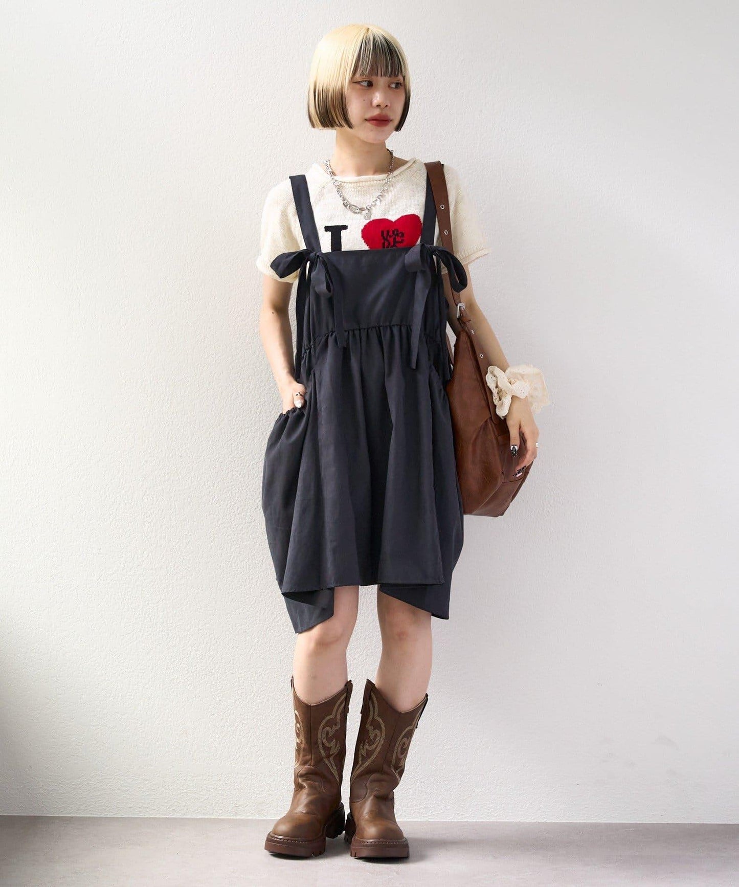 I LOVE 字母針織上衣