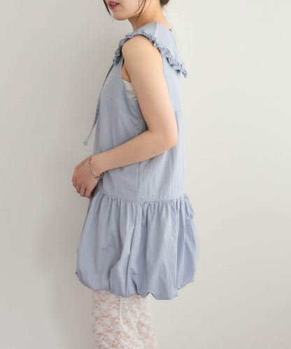 褶皺領 氣球廓形 連衣裙