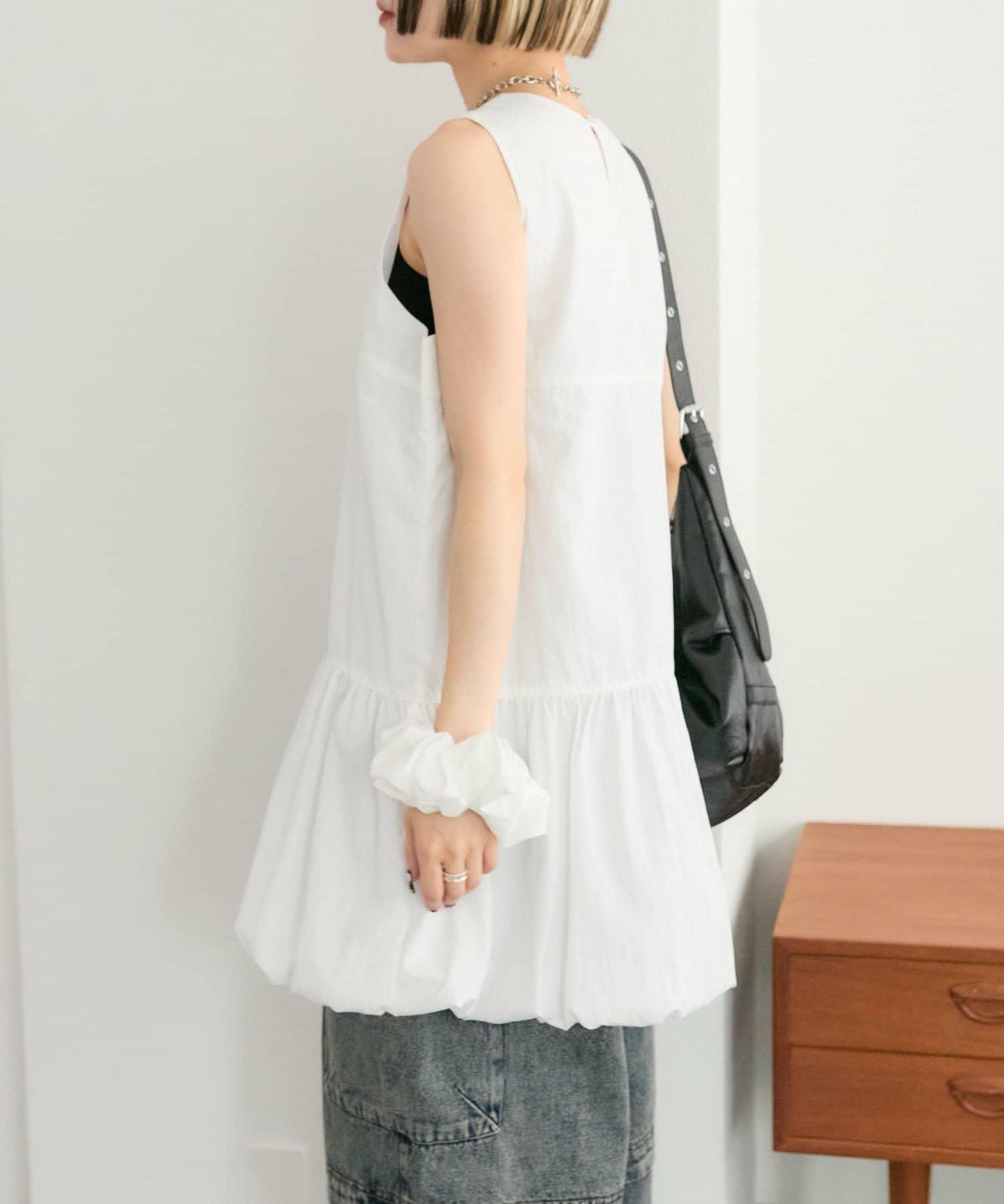 褶皺領 氣球廓形 連衣裙