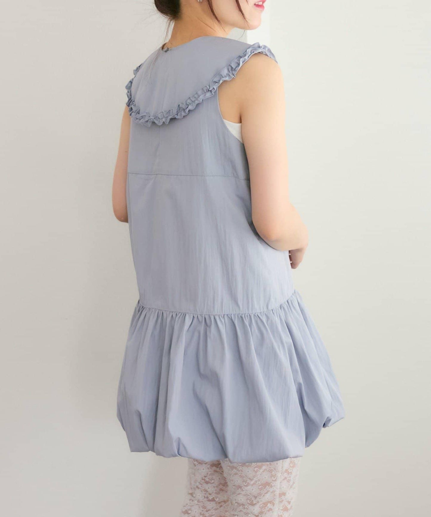 褶皺領 氣球廓形 連衣裙