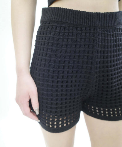 鏤空針織短褲