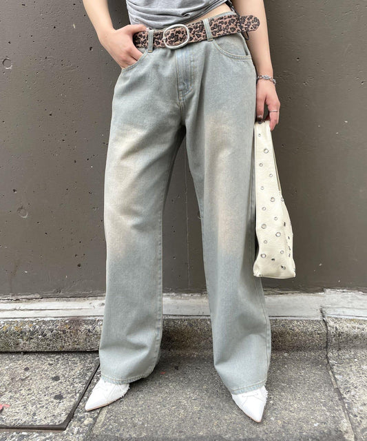 PF腰帶 直筒 牛仔面料 牛仔褲