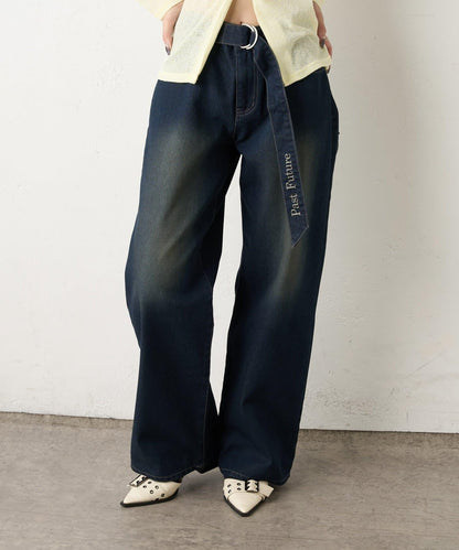 PF腰帶 直筒 牛仔面料 牛仔褲