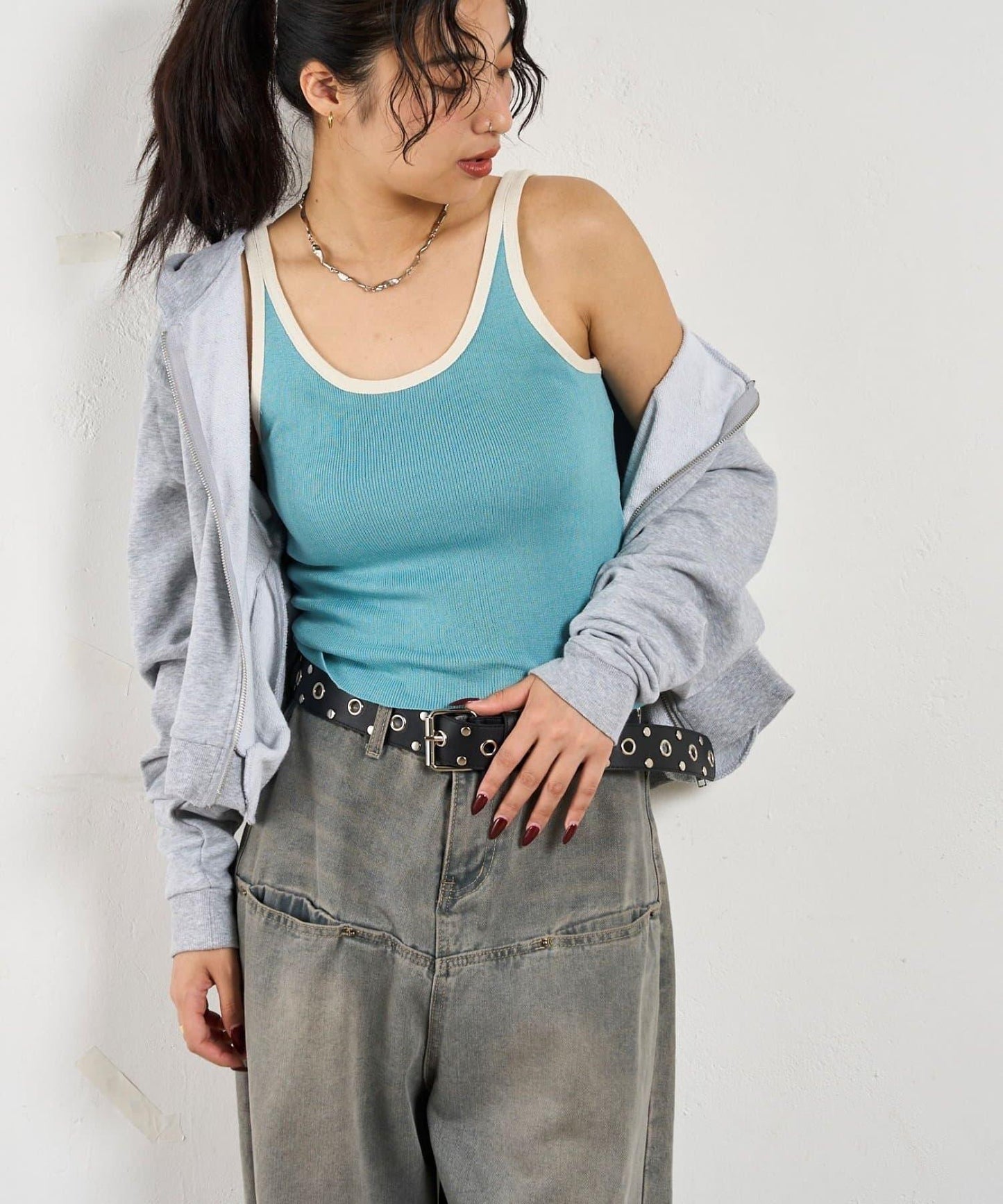 滾邊針織吊帶 6色可選