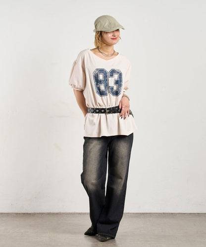 數字印花 中長款T恤