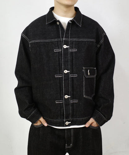 WHO'S WHO gallery 黑色牛仔夾克 日本製
