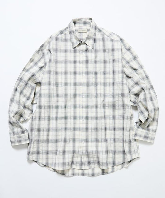 寬鬆版型 標準領 泡泡紗 襯衫