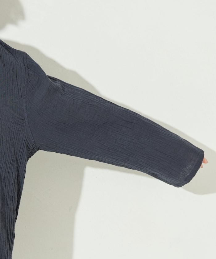 印度雙層紗 Henley紐扣 長袖 上衣