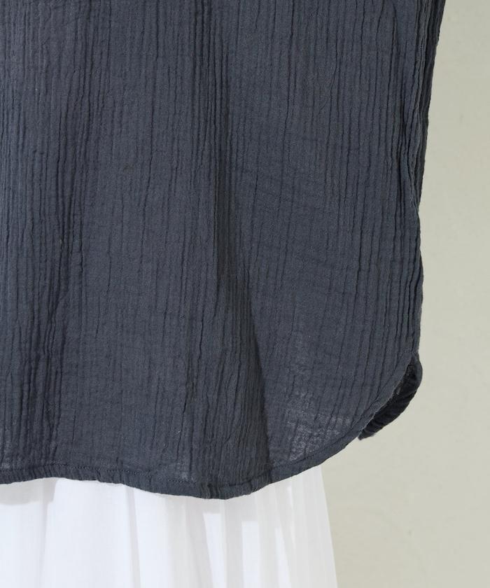 印度雙層紗 Henley紐扣 長袖 上衣