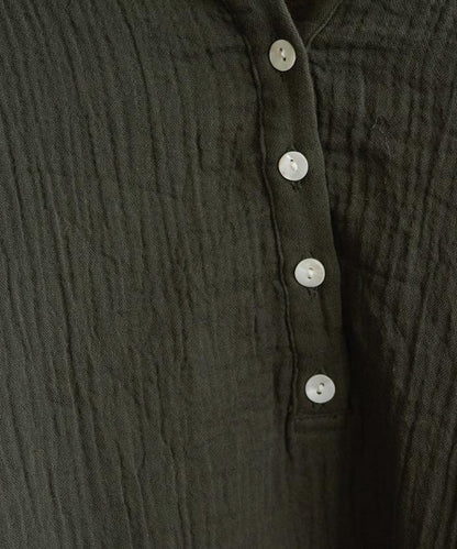 印度雙層紗 Henley紐扣 長袖 上衣