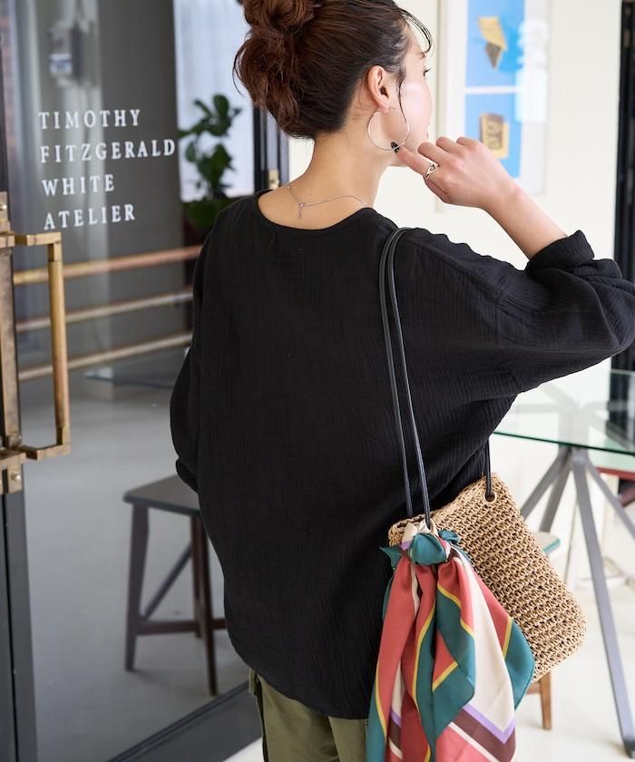 印度雙層紗 Henley紐扣 長袖 上衣