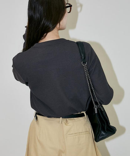 輕質華夫格亨利領長袖T恤