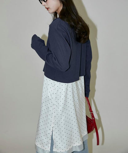 輕質華夫格亨利領長袖T恤