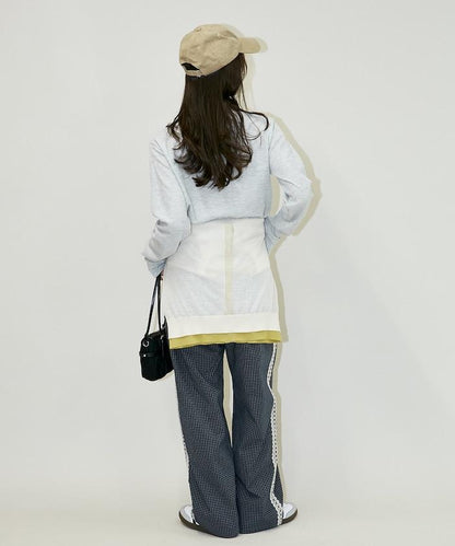 輕質華夫格亨利領長袖T恤