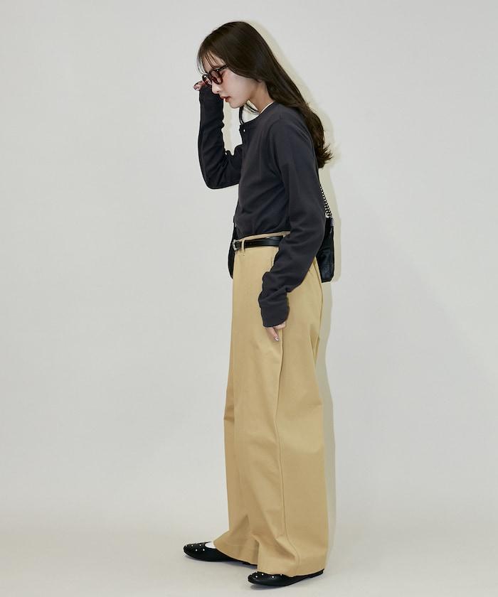 輕質華夫格亨利領長袖T恤