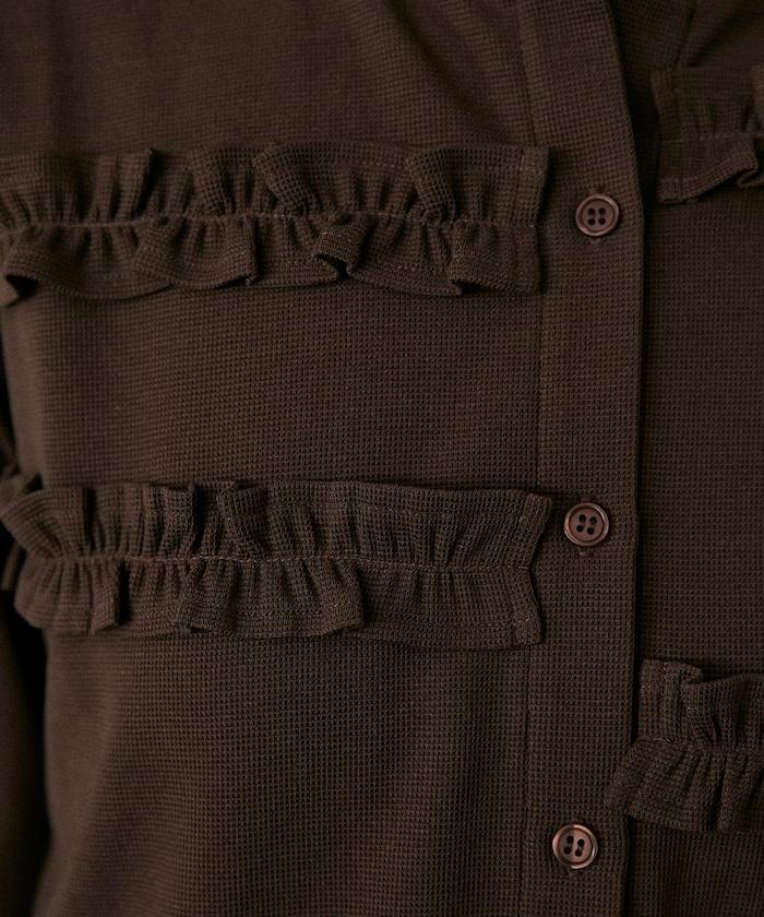 荷葉邊設計 開衫短褲 套裝