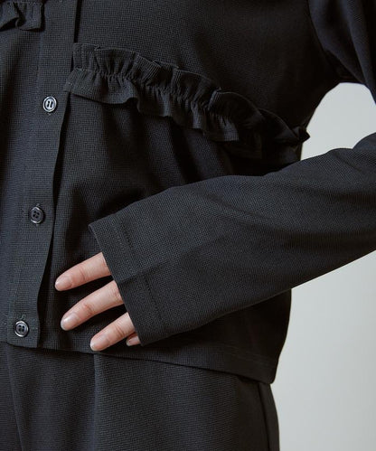 荷葉邊設計 開衫短褲 套裝