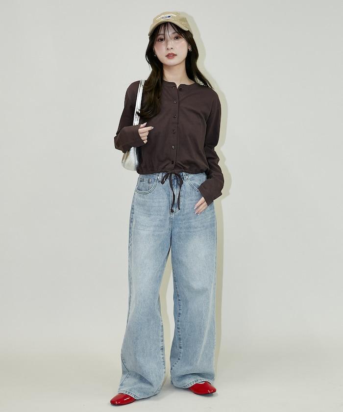 抽繩設計 針織開衫