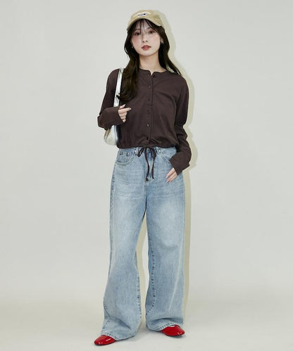 抽繩設計 針織開衫