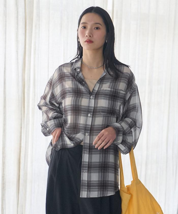 漸變透視格紋襯衫